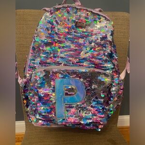 Justice Backpack. “P” Hooded Unicorn
